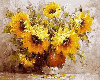 

DRAWJOY Flower Framed Pictures DIY Oil Painting By Numbers Painting&Calligraphy Wall Art For Home Decor 40x50