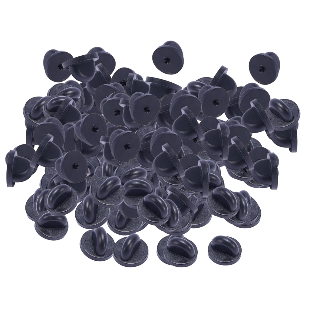 200Pcs Rubber Pin Backs Holder Clutch Badge Lapel Pin Tie Tacks Jewelry DIY