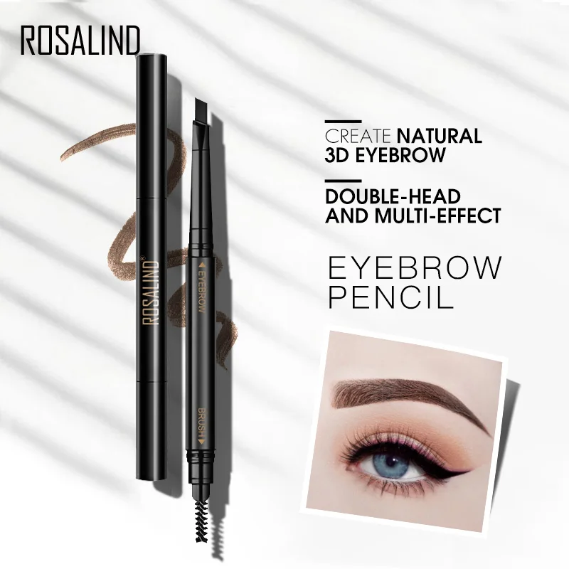 ROSALIND Eyebrow Pencil Waterproof For Eyebrows Dye Double Ended Pen Black With Brush Tattoo Fine Sketch Brow Tint Flick | Красота и
