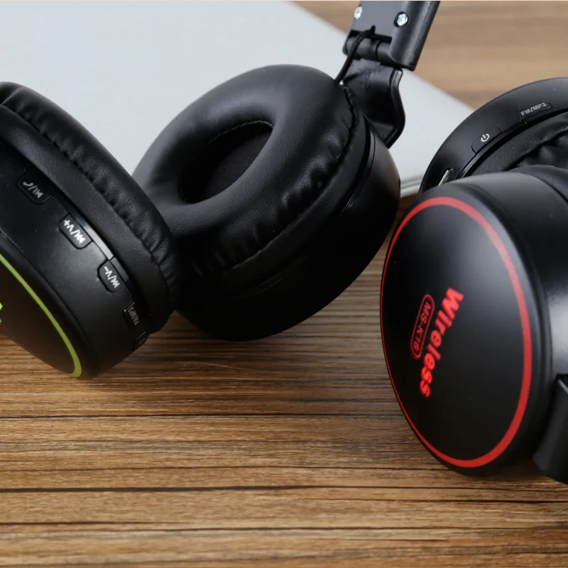 LED Flashing Light Wireless Wired Headphones Bluetooth 3 5mm Headsets Foldable Sports Earphones Supports TF MP3 Player FM Mic