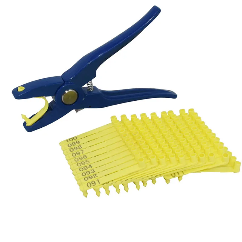 1set ganado oreja de Animal pinzas para etiquetas de perro conejos orejas de ovejas etiqueta Material de Nylon ovejas láser Etiqueta de oreja N0.001-1000