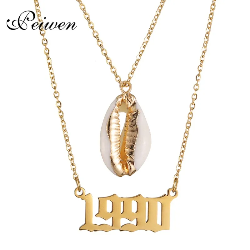 Seashells Necklace 2 Layered Year Number Shell Pendant Birthday Year Gift 1989 1990 1991 1992 1993 1994 1995 1996 1997 1998 1999 seashells necklace 2 layered year number shell pendant birthday year gift 1989 1990 1991 1992 1993 1994 1995 1996 1997 1998 1999