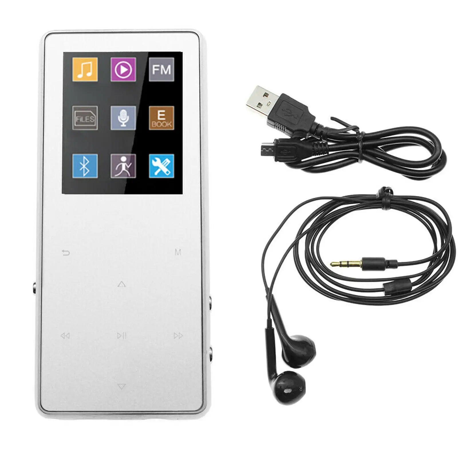 Белый TIPTOP MP4 плеер с bluetooth lecteur mp3 mp4 музыкальный плеер портативный медиа Тонкий 2,4 дюймов сенсорные клавиши fm Радио Видео Hifi 8 Гб - Цвет: Белый