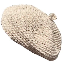 Винтажный берет ручной работы из ветровой травы, дышащая шляпа художника, японская соломенная шляпа, женская летняя шляпа с тыквой, берет