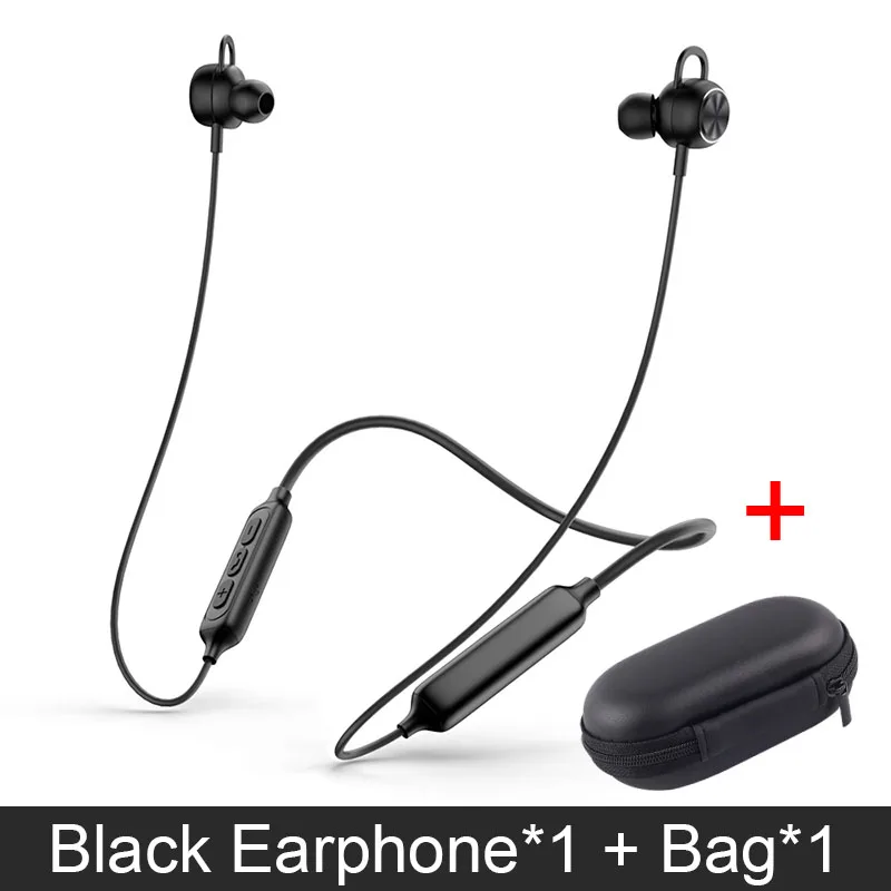 Black with Bag PTM X2 беспроводные Bluetooth наушники, бас-музыка, гарнитура, шейные спортивные наушники, динамические наушники, наушники с микрофоном для смартфона - Цвет: Black with Bag