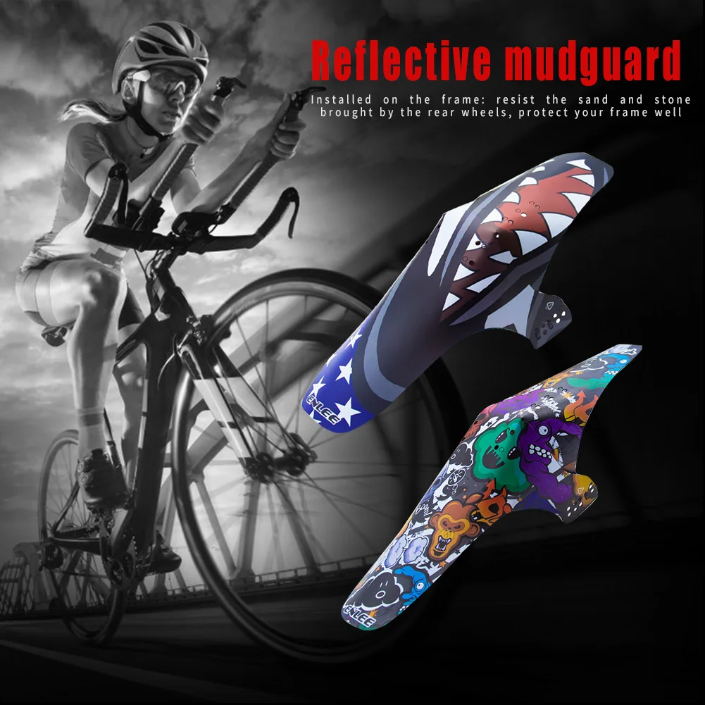 Bicycle Front Rear Tire Wheel Fenders Plastic Reflective MTB Mountain Bike Wings Mudguard Road Cycling Wheel Eyebrow Protector