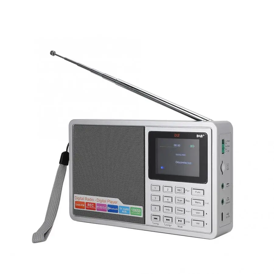 Сабвуфер для D2 DAB+ FM(RDS) цветной экран цифровой радио Bluetooth V2.1 TF карта AUX вход bluetooth динамик водонепроницаемый