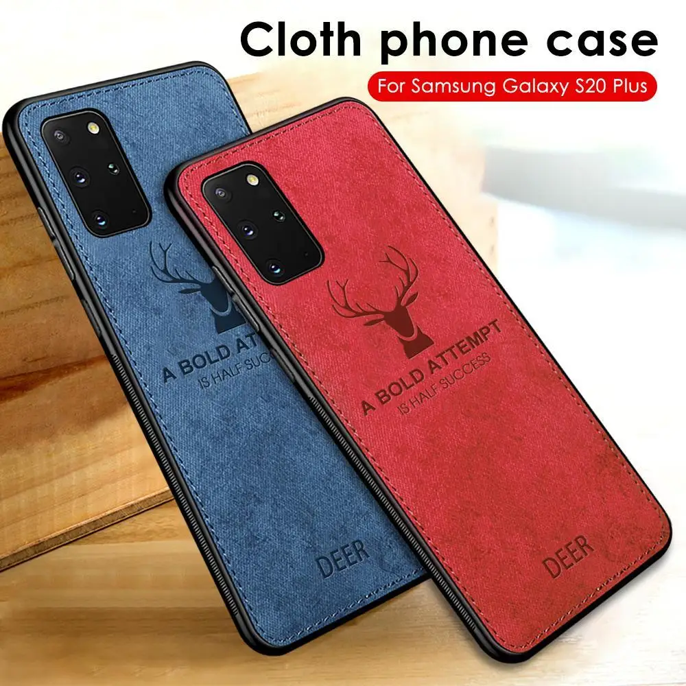 Deer Pattern Cloth Case For Samsung Galaxy S21 FE Ultra S20 Plus Note 20 A51 A71 S10 S9 S8 S7 Soft Silicone Fabric Cover |