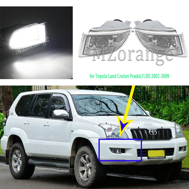 Для Toyota Land Cruiser Prado J120 противотуманный светильник s 2002-2009 светодиодные противотуманные фары drl передние фары Дневной светильник противотуманная фара противотуманный светильник s