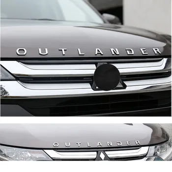 

For Mitsubishi Outlander Chrome Car 3D Letters Hood Emblem logo Badge car sticker For Outlander Wording 3D Car Accessories