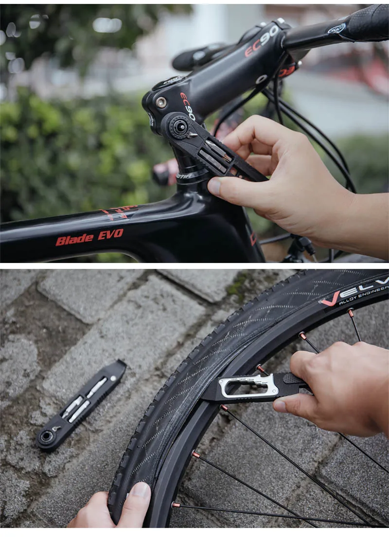 Kit d'outils de réparation de crevaison de vélo plat, patch de vélo VTT,  colle en caoutchouc, levier de assujet, outil de réparation d'opathie -  AliExpress