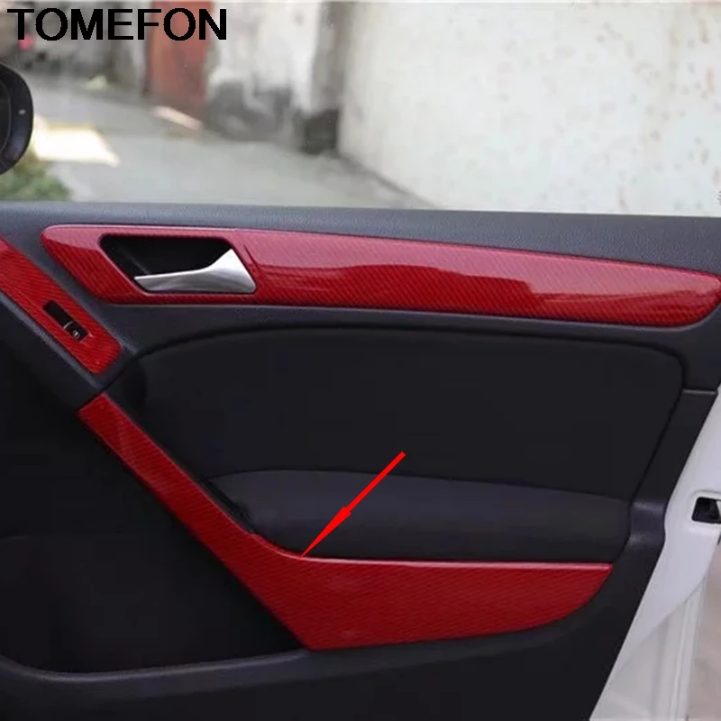 TOMEFON для Volkswagen Golf 6 MK6 2010 2011 2012 Автомобильная внутренняя дверная ручка, декоративная панель, отделка, аксессуары для интерьера ABS