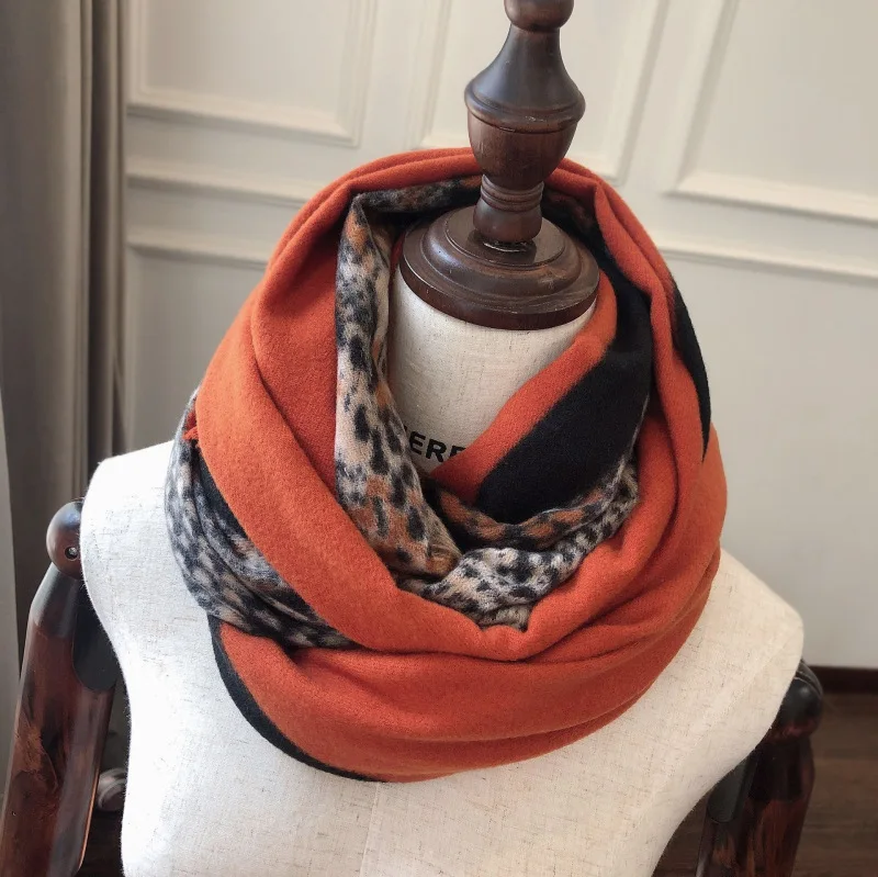 OL шарф-змея, женский осенний и зимний кашемировый супер большой теплый шарф с кисточками, подходящая по цвету большая шаль
