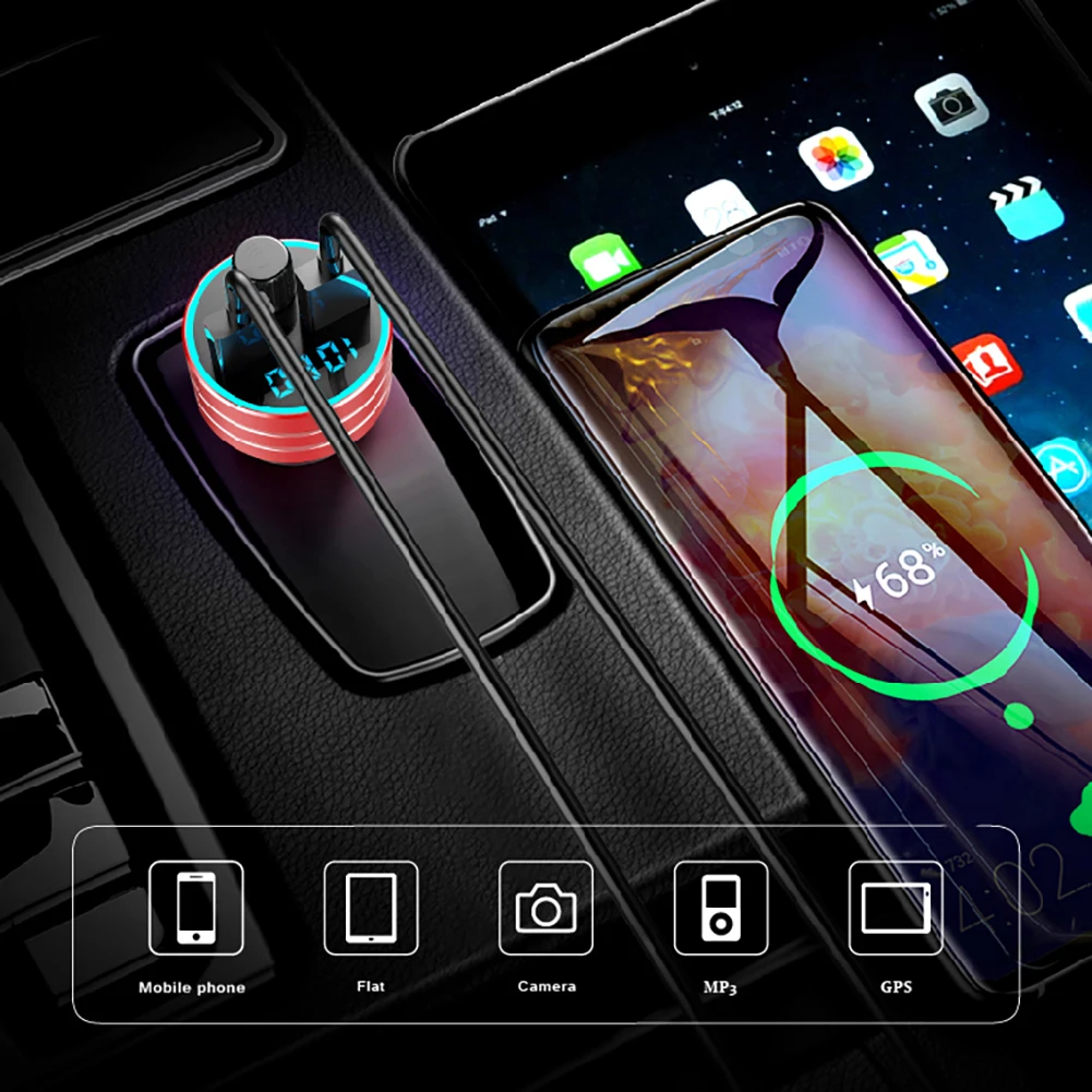 Новинка, Автомобильный MP3 плеер, Bluetooth, fm-передатчик, беспроводной, громкая связь, аудио приемник, 2.4A, двойной USB, быстрое зарядное устройство