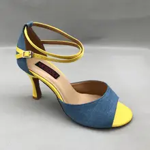 Новая модная удобная обувь для латиноамериканских танцев Бальный Танец Сальса туфли для латиноамериканских танцев для женщин двухцветные 6237YJ