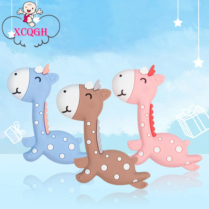 

XCQGH 5PCS Baby Food Grade Silicone New Creative Deer Baby Molar Bite Toy Baby Teether
