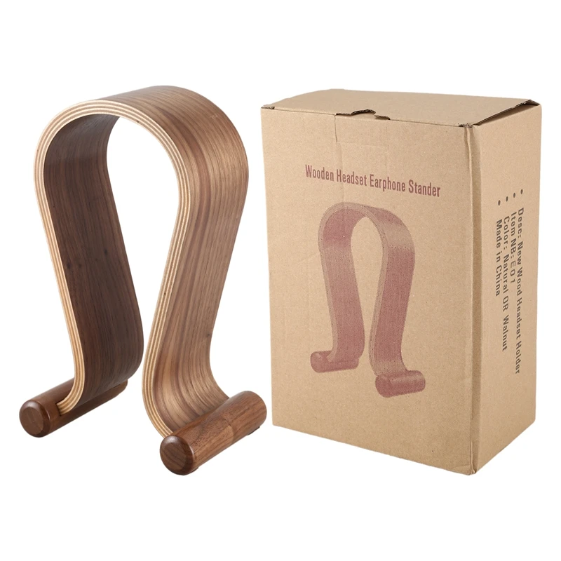 Universal Wooden Headphone Stand Headphone Headset Hanger Wall Hook PC Monitor Earphone Stand Rack Holder Stand Bracket