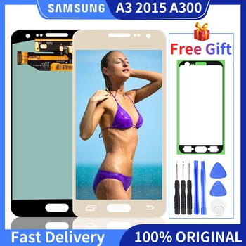 

100% Origianl Super AMOLED LCD For SAMSUNG Galaxy A3 2015 A300 A300F A300FU A300DS A300X A300F/DS A3000 LCD Toch Screen Assembly