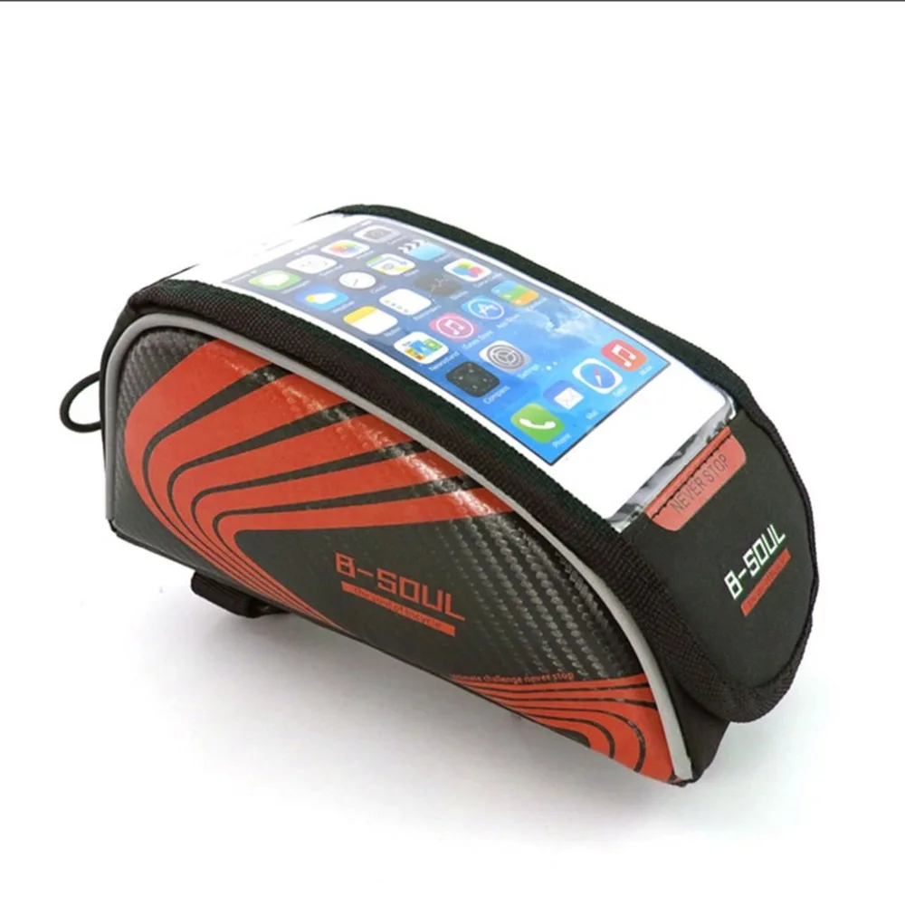 

B-SOUL Small Size Touch Screen Bicycle Bags Cycling MTB Mountain Bike Frame Front Tube Storage Bag for 5.3 inch Mobile Phone