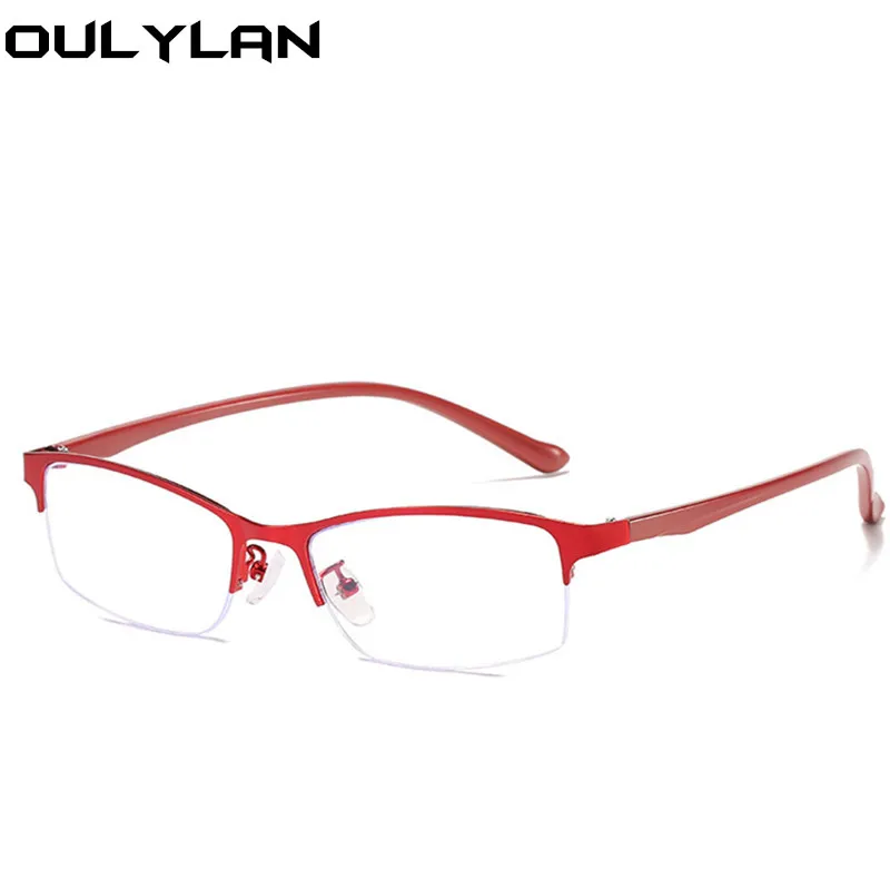 Anti Blue Light Glasses Oulylan Half Frame Finished Myopia Men Women Short-sighted Prescription