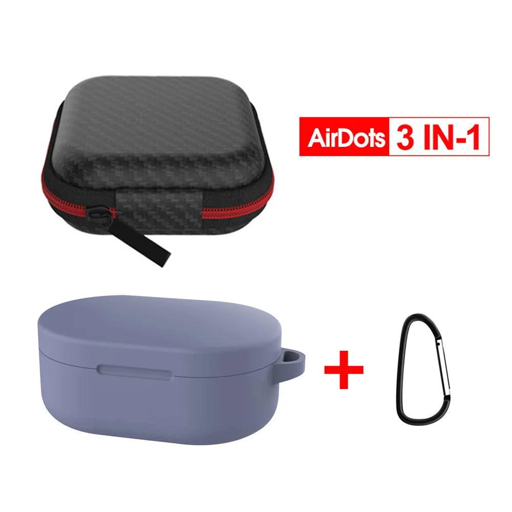 4 3 в 1 чехол Защитная чехлы на редми airdots чехол Redmi airdots силиконовый чехол карабин Беспроводные наушники чехол для Redmi Mi airdots спортивной камеры Xiaomi Redmi AirDots чехол - Цвет: 4