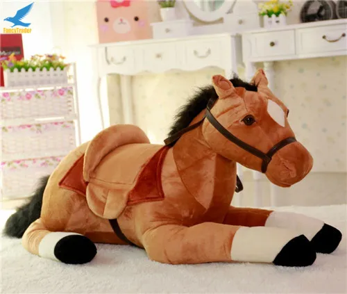 Fancytrader Giant Stuffed Plush Horse Toys Big Soft Emulational Lying Horse Doll 130cm 51'' Nice Gifts for Children (8)