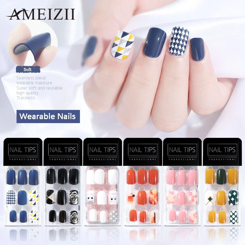 AMEIZII 30 шт./компл. для Неил арта украшения кончиков ногтей гроб милый французский