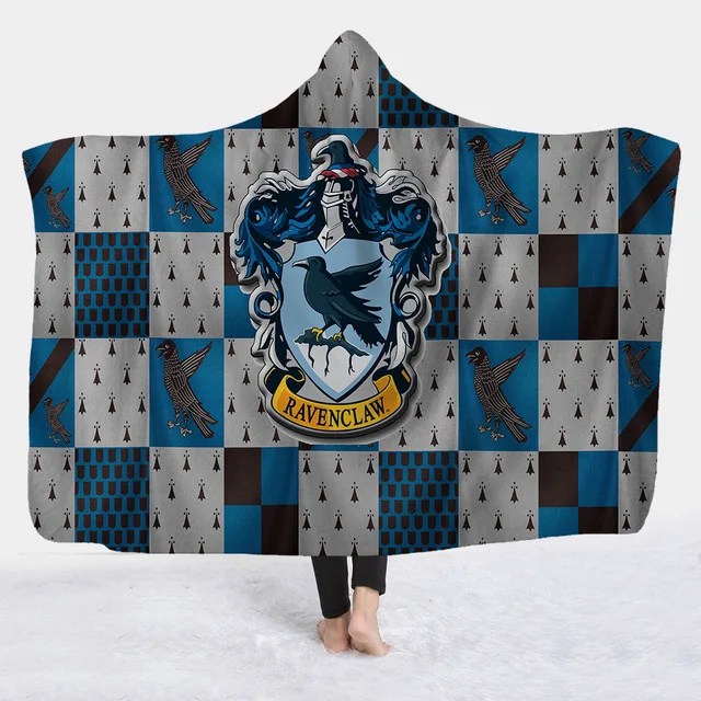 DREAM KARIN Slytherin Ravenclaw Gryffindor Hufflepuff 3D плюшевое одеяло с капюшоном для взрослых и детей, теплое, ноское, Прямая поставка - Цвет: 21