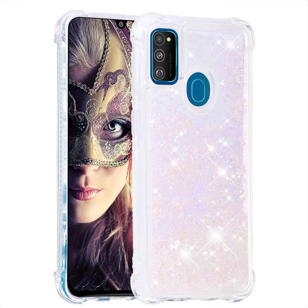 Роскошный блестящий Жидкий чехол для телефона для samsung Galaxy M30s чехол силиконовый чехол для samsung M30S Funda - Цвет: Color 01