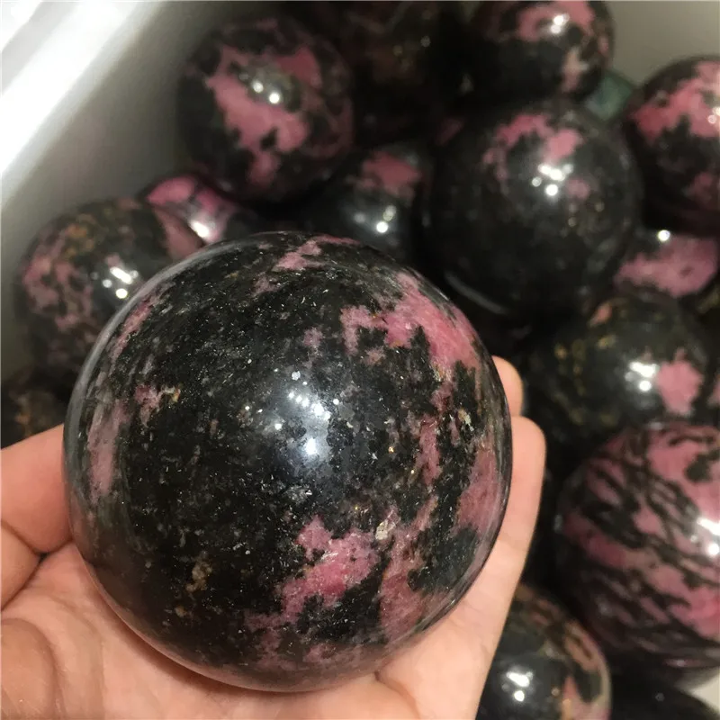 Natural plum blossom tourmaline stone sphere specimen mineral stones ball