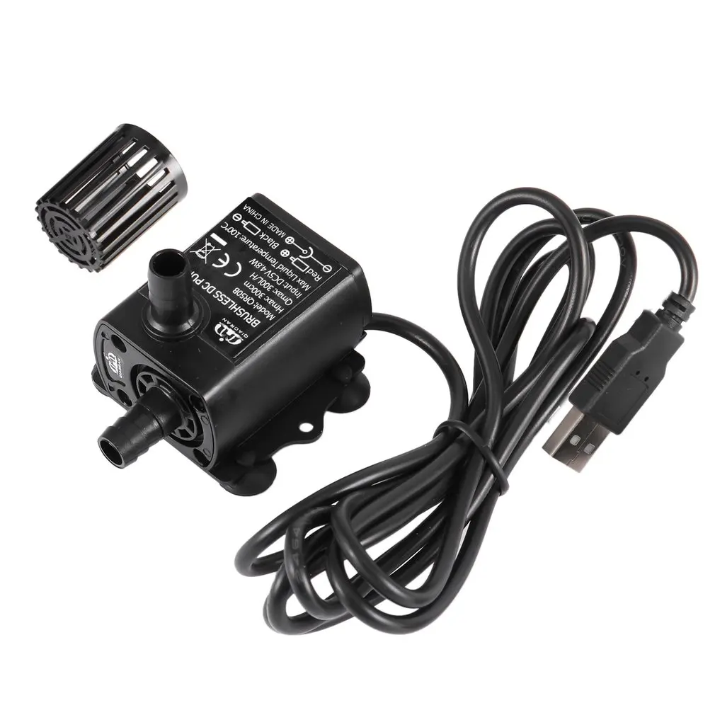 

Decdeal Ultra-quiet Mini Brushless DC/USB Water Pump 5/12V 5-10W 250-400L/H Lift 300cm Submersible Fountain Aquarium Circulating