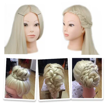 

1pc Female Mannequin Training Head with Table Clamp Holder Salon Hairdressing Hair Styling Cutting Braiding Practice Head Beige