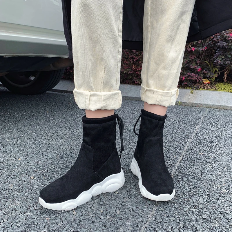 NEMAONE women flat platform over the knee high snow boots ladies Shoes woman Casual Winter warm Boots Female large size 34-43