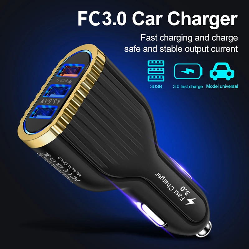 3.5A автомобильное зарядное устройство 3 usb порта Быстрая зарядка 0 Usb Автомобильное