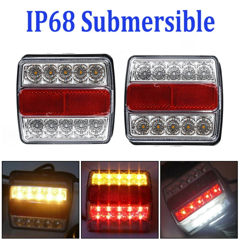 

2pcs Truck LED Rear Tail Lights Bright Marker Lamp 12V Waterproof Universal For Trailers Boat Truck Light System