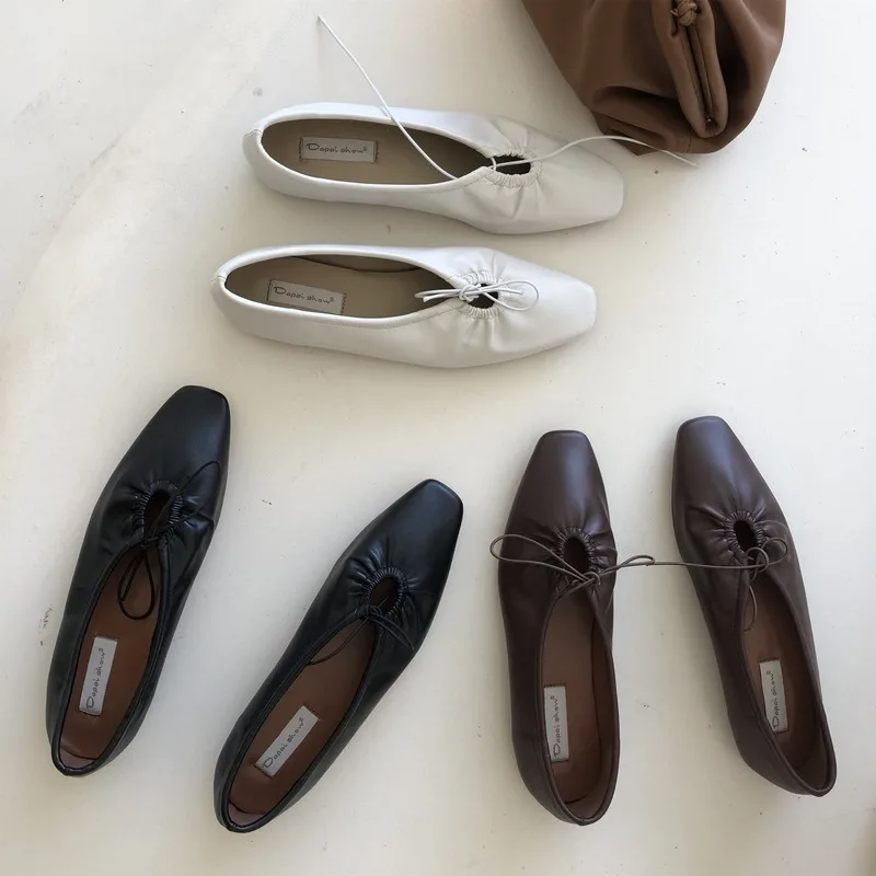 

The 2020 Spring Women's Shoes New Vintage Hollow Soft Bottom Single Shoes Women's Flat Bottom Small Leather Shoes