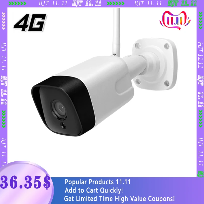 IP-камера HJT 4G/Wi-Fi 5 Мп двусторонняя аудиосвязь ИК ночное видение датчик движения