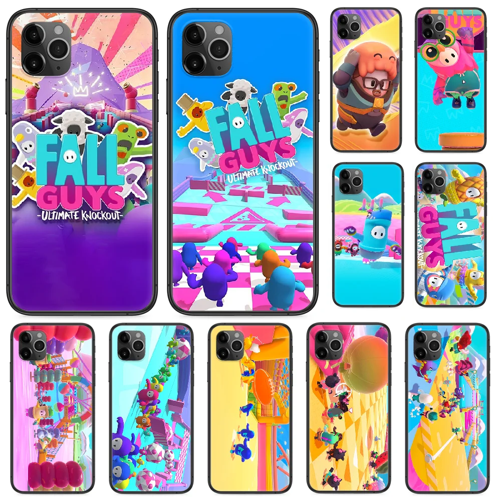 Чехол для телефона Fall Guys: Ultimate Knockout iphone 4 4s 5 5S SE 5C 6 6S 7 8 plus X XS XR 11 PRO MAX 2020 black