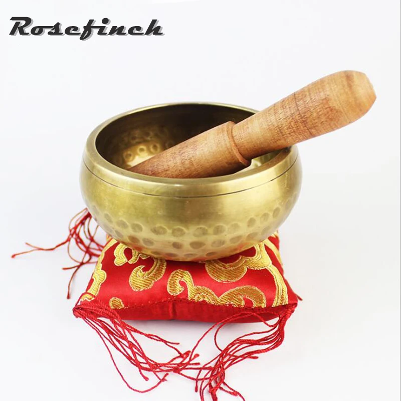 

Tibetan Singing Bowl Set Mindfulness Prayer Bells With Mallet & Silk Cushion Sounds Bell For Yoga Healing Spiritual Gift Gu23