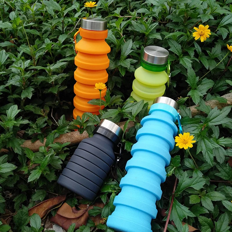 

550ML Sport Portable Water Bottle Folding Coffee Bottle Outdoor Travel Drinking Collapsible Kettle Retractable Drink Bottles