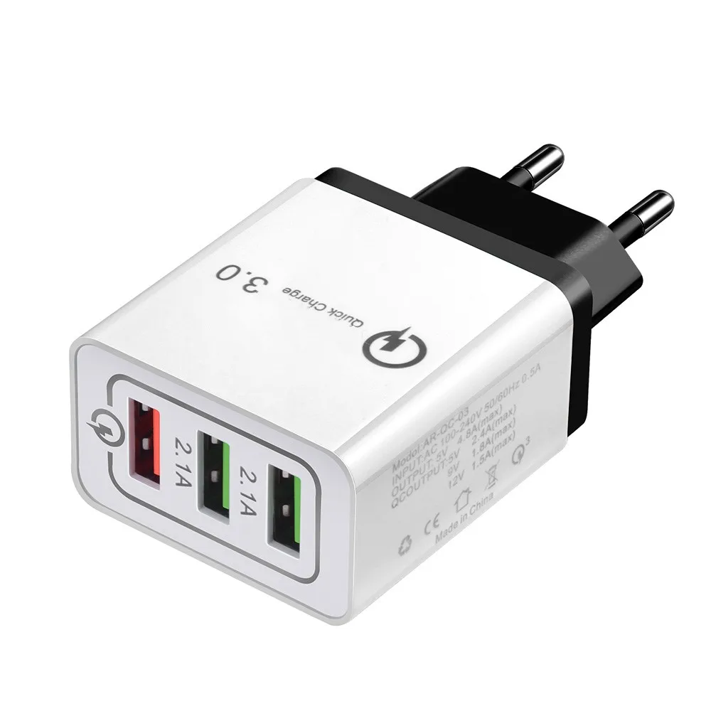 Быстрая зарядка 3,0 USB зарядное устройство дорожное настенное зарядное устройство для мобильного телефона Быстрая зарядка для iPhone 11 X XS 8 7 samsung S8 USB адаптер QC 3,0 - Тип штекера: Black
