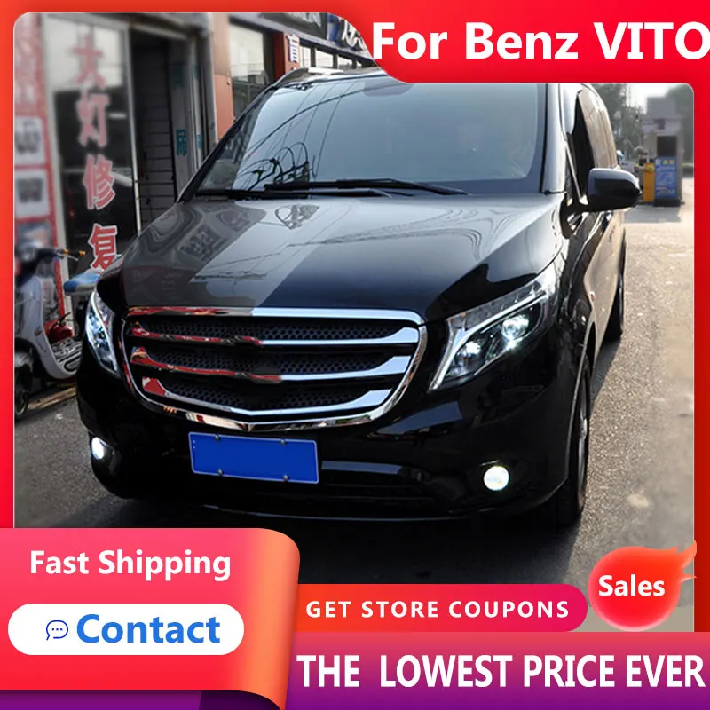

HANA For Car Benz VITO 2013-2019 DRL Daytime Running Lights Head Lamp LED Bi Xenon Bulb Fog Lights Tuning Car Accessories