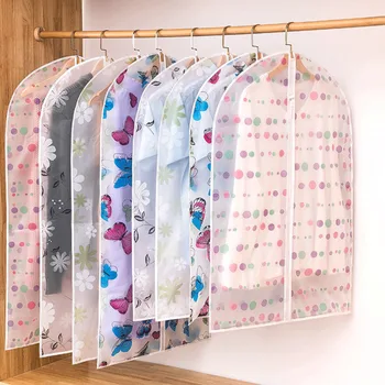 

PEVA Home Storage Bag Pouch Case Clothes Hanging Garment Dress Clothes Suit Coat Dust Cover Organizer Wardrobe Y9Y0018