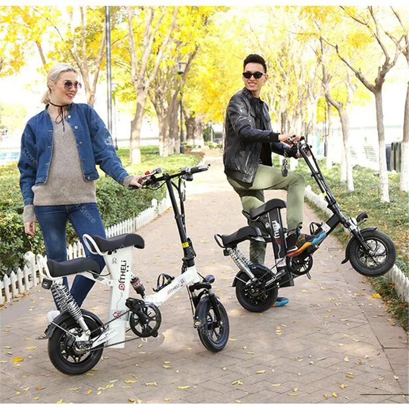 Electric Bikes Adults 2 Wheeled Electric Bicycles 12 Inch Max Range 100KM 48V 400W Mini Portable Foldable Electric Scooter (19)