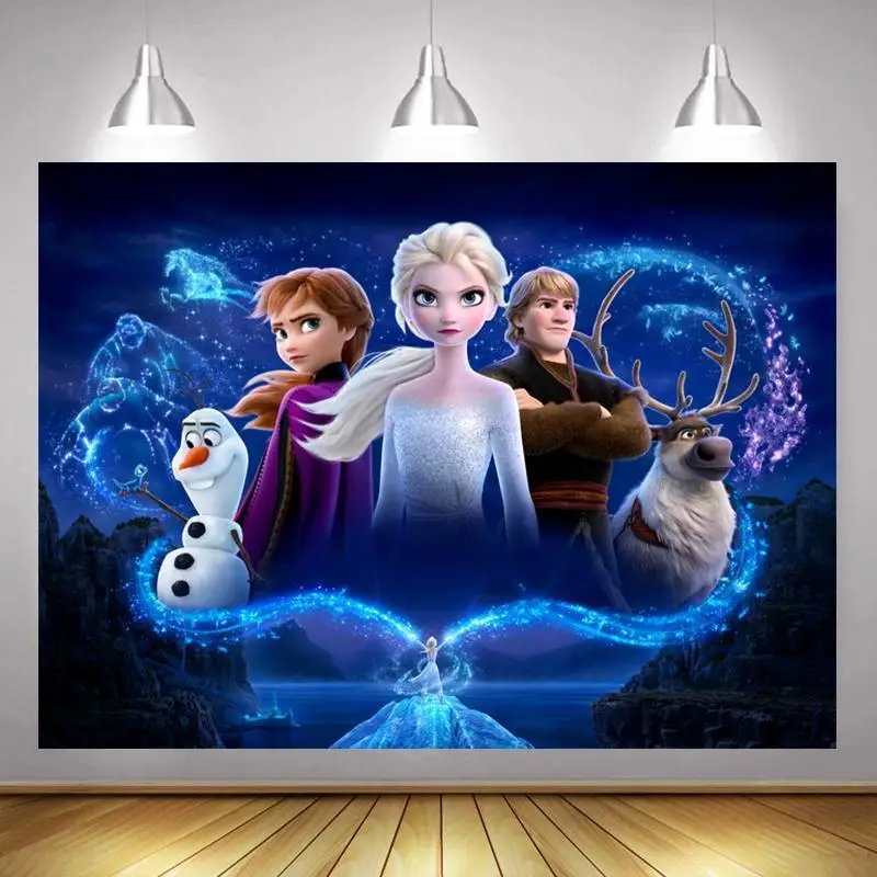 Мультяшный фон для студийной фотосъемки с изображением замерзшей принцессы