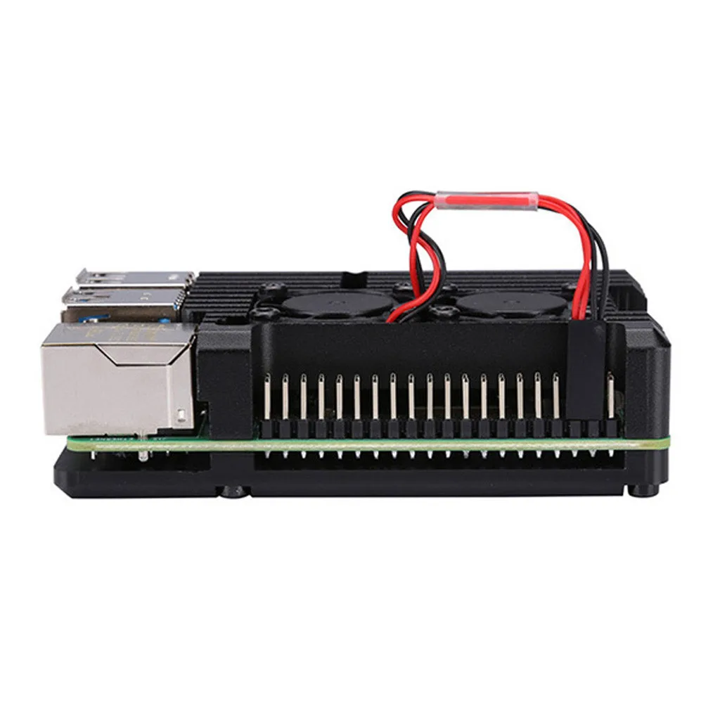 Аксессуары для макетной платы для raspberry pi 4 Чехол подходит для raspberry pi 4B CNC чехол из алюминиевого сплава коробка двойные вентиляторы охлаждения