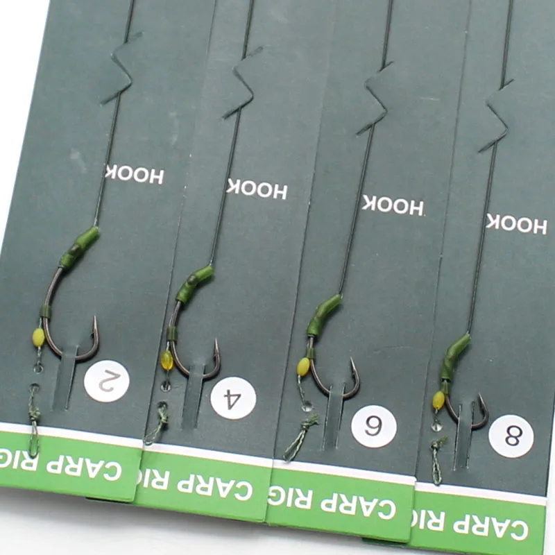 Carp Fishing Hair Rigs Ready Made Hook Link Boiles Tied Barbed