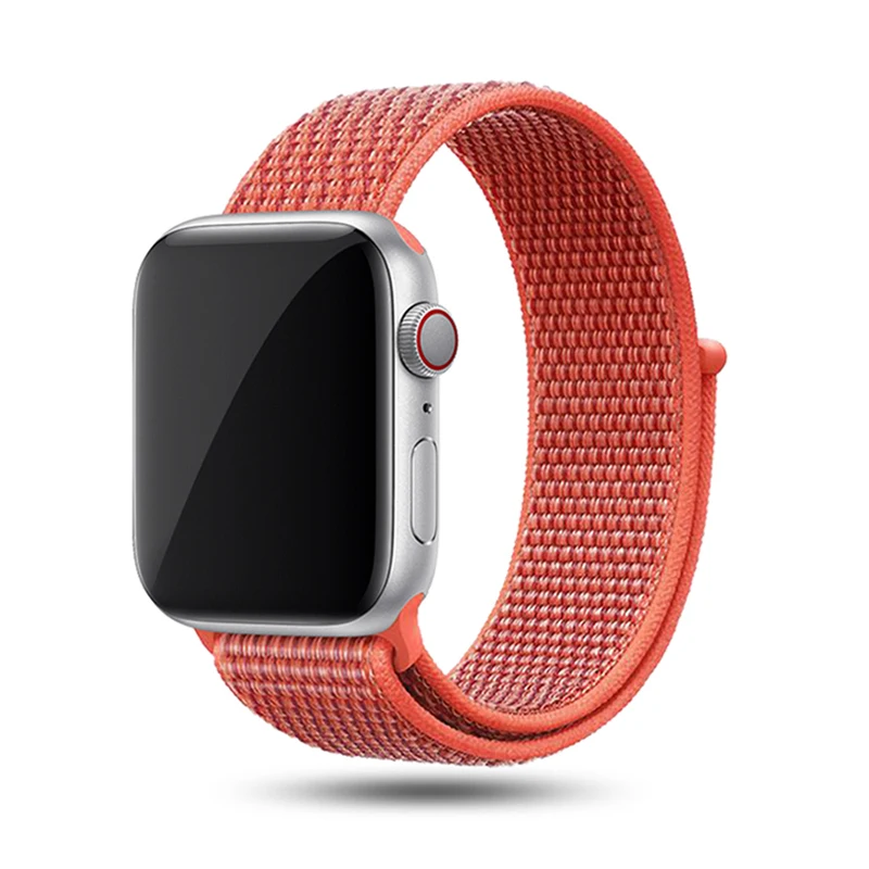 Nectarine Спортивная петля для Apple watch, ремешок 42 мм, 38 мм, 44 мм, 40 мм, тканый нейлоновый браслет correa iwatch серии 4, 3, 2, 1, браслет для часов Apple watch 5, 4 - Цвет ремешка: Nectarine