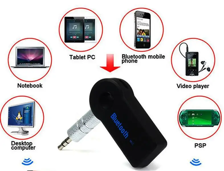 100 шт./AUX 3,5 мм разъем Bluetooth приемник автомобильный беспроводной адаптер Громкая связь Вызов Bluetooth адаптер передатчик Авто музыкальный приемник