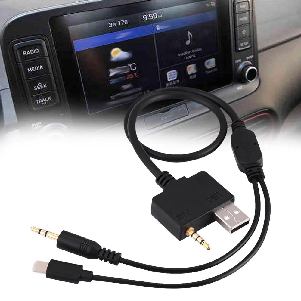 Вспомогательный кабель адаптер AUX для автомобильной аудиосистемы Hyundai KIA IPOD IPAD
